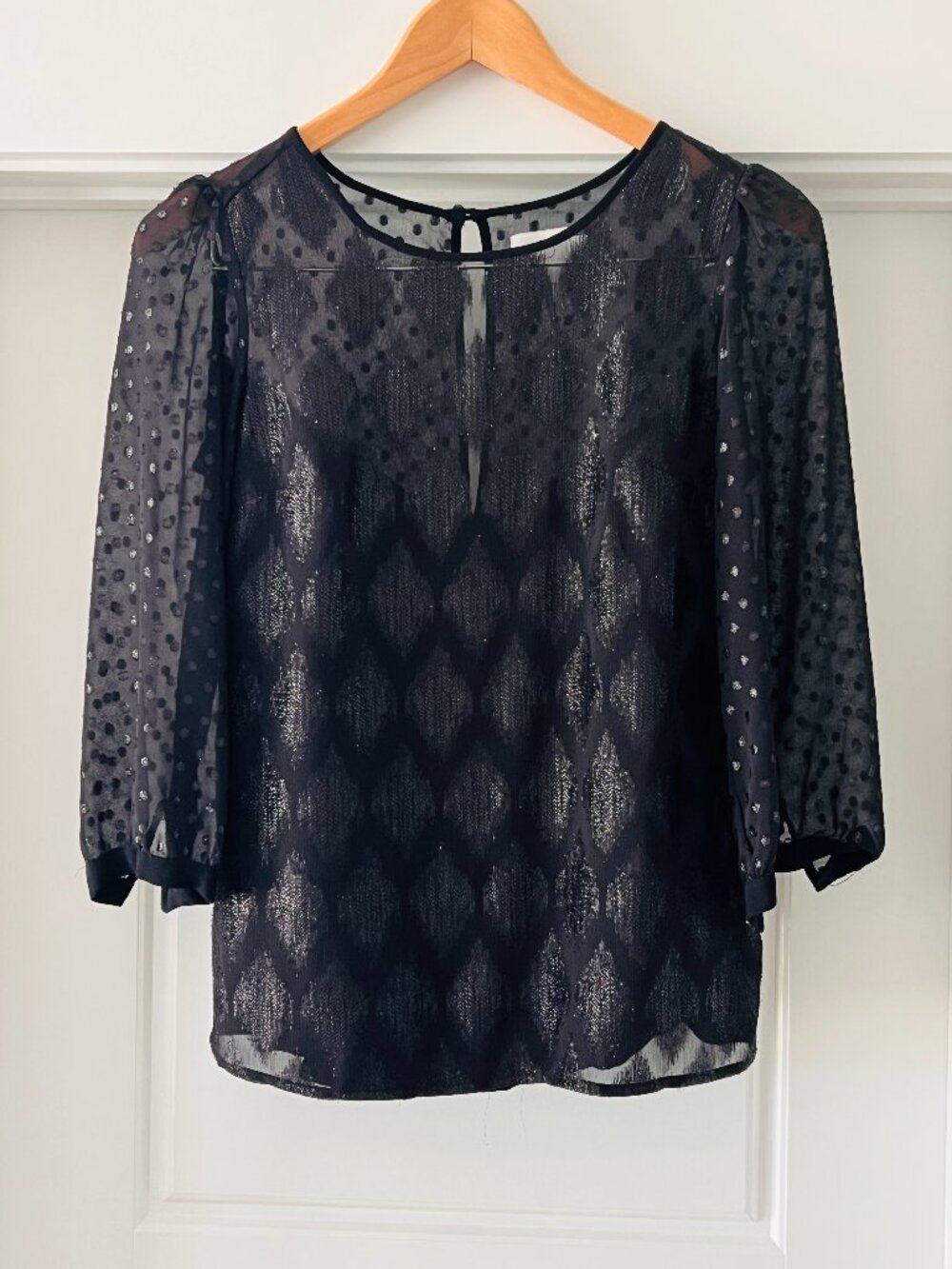 Anthropologie HD in Paris Metallic Blouse